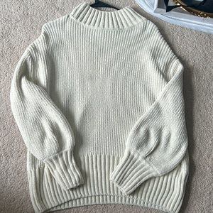 oversized white soft sweater